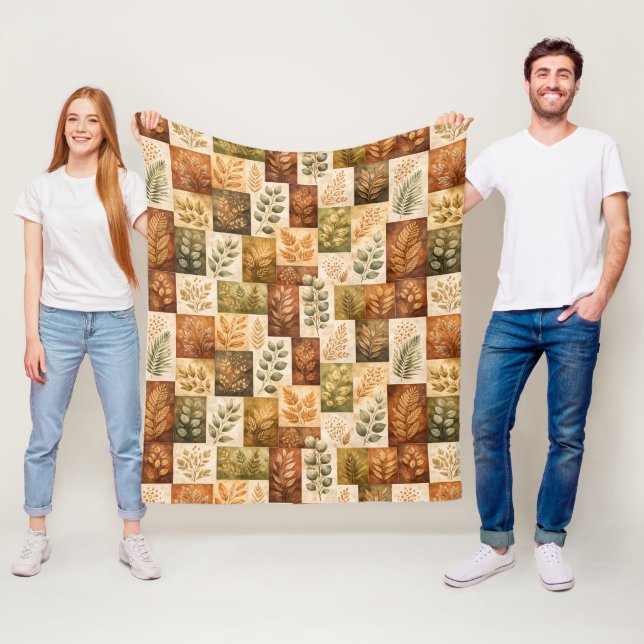 Botanical Blocks Fleece Blanket (In Situ)