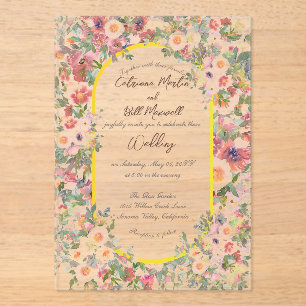 Botanical Bloom Acrylic Wedding Invitation