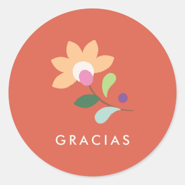 Botanical Bloom Cinco de Mayo Sticker - Tomato (Front)