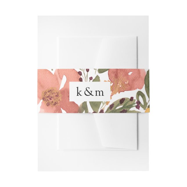 Botanical Bloom Painting Invitation Belly Band (Front Example)