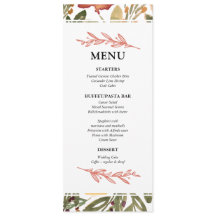 Botanical Bloom Painting Menu Card
