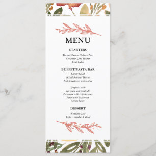 Botanical Bloom Painting Menu Card