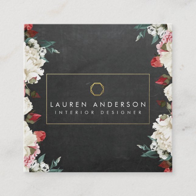 Botanical Blooms Interior Designer Business Card (Front)