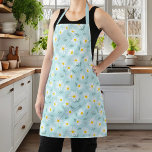 Botanical Blue And White Dainty Floral Daisy Apron<br><div class="desc">Botanical Blue And White Dainty Floral Daisy Apron</div>