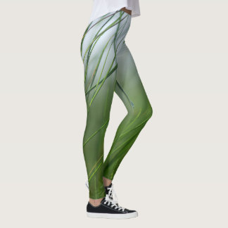 Botanical Blue Butterfly Print High-Waisted Leggin Leggings