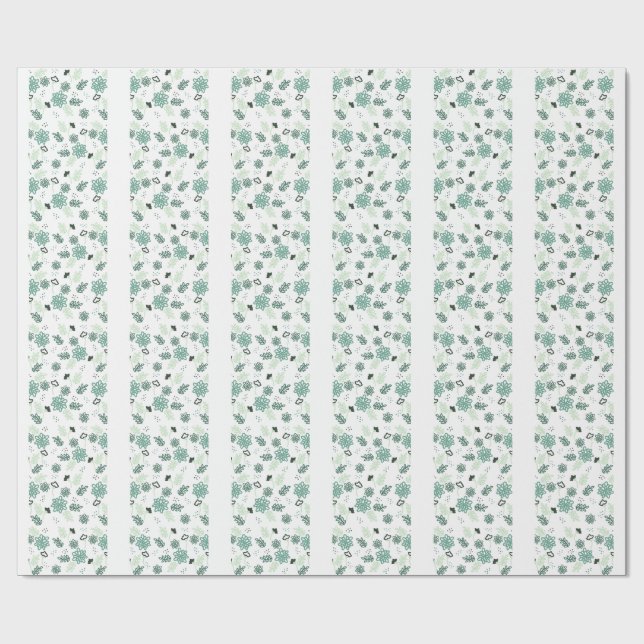 Botanical Blue Floral Gift Wrap (Flat)