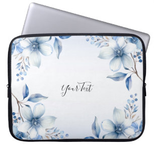 Botanical Blue Flowers Laptop Sleeve