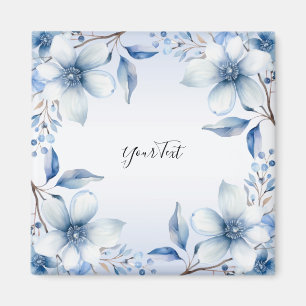 Botanical Blue Flowers Magnet