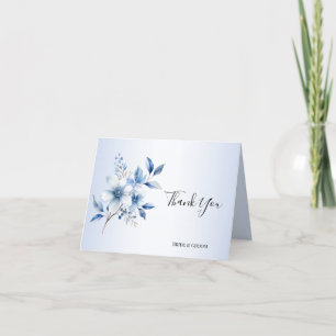 Botanical Blue Flowers Thank You Card