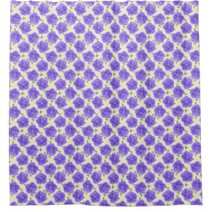 Botanical Blue Geranium Flower Shower Curtain