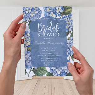 Botanical Blue Hydrangea Floral Invitation