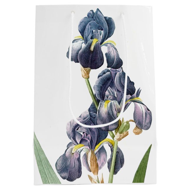 Botanical Blue Iris Flowers Floral Redoute Bag (Back)