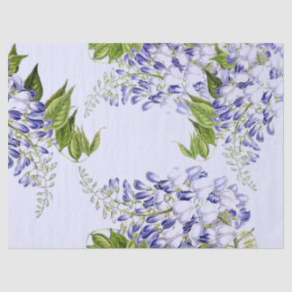 Botanical Blue Wisteria Flower Floral Tissue Paper
