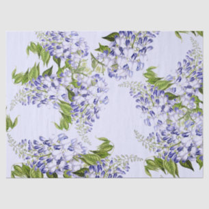 Botanical Blue Wisteria Flower Floral Tissue Paper