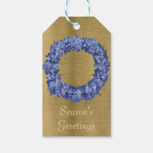 Botanical Blue Wreath Gift Tags