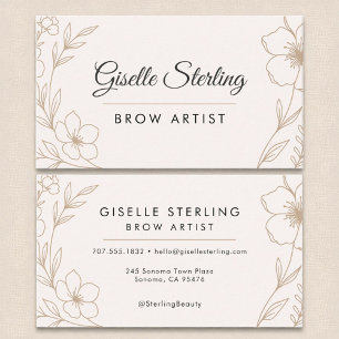 Botanical Blush and Black Brow Artist Beauty  Business Card