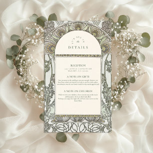 Botanical Blush Arch Art Nouveau wedding Enclosure Card