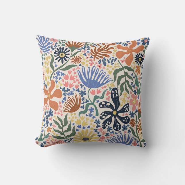 Botanical Boho Beige Cushion (Front)