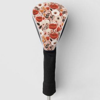 Botanical Boho Fall Wildflowers Meadow Pattern Golf Head Cover