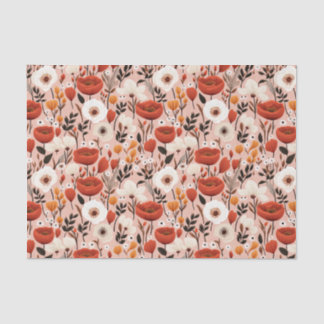 Botanical Boho Fall Wildflowers Meadow Pattern Tissue Paper
