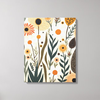 Botanical Boho Flowers Plants Design 389 Canvas Print