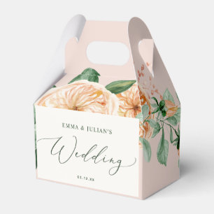 Botanical Boho Greenery Floral Blush Pink Wedding Favour Box