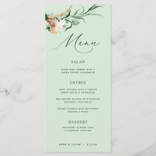 Botanical Boho Greenery Neutral Sage Wedding Menu