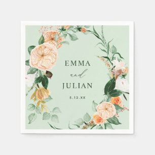 Botanical Boho Greenery Sage Personalised Wedding Napkin