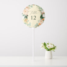 Botanical Boho Greenery Wedding Table Number
