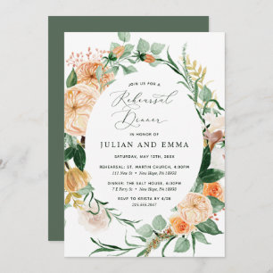 Botanical Boho Neutral Greenery Rehearsal Dinner Invitation