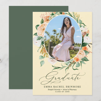Botanical Boho Photo Graduation Announcement