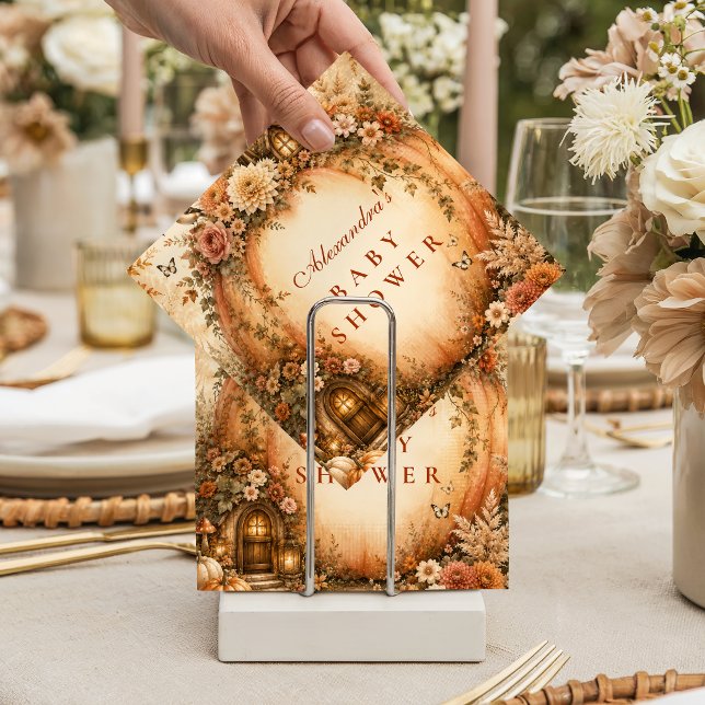 Botanical Boho Pumpkin Baby Shower Napkin (Creator Uploaded)