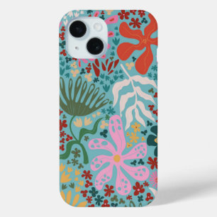Botanical Boho Series Turqoise iPhone 15 Case
