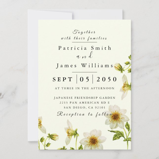 Botanical Boho Spring Wild Flower Wedding Invitati Invitation (Front)