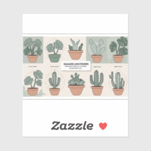 Botanical Boho Sticker Set - 12 Minimalist Plant S