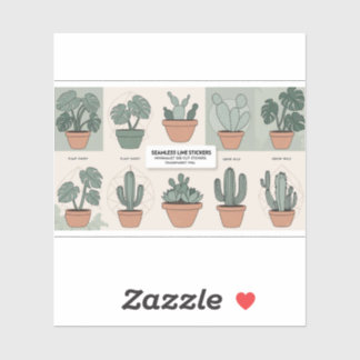 Botanical Boho Sticker Set - 12 Minimalist Plant S