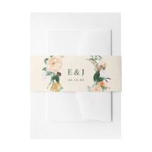Botanical Boho Watercolor Floral Greenery Peach