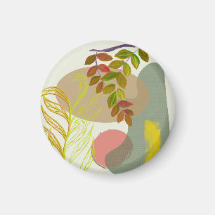 Botanical Boho Yellow Green Magnet