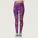 Botanical Bold Floral Pattern in Dark Purple Leggings<br><div class="desc">This colourful botanical pattern features illustrated florals and flowers in a rich,  deep colour palette of purples.</div>