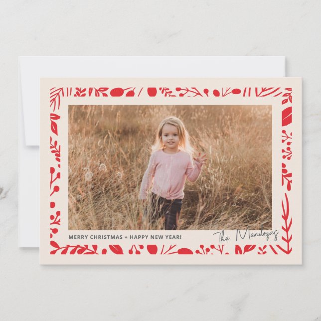 Botanical Border Holiday Card (Front)