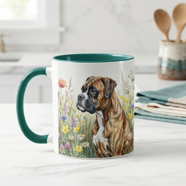 Botanical Boxer Dog Mug (Creator Uploaded)