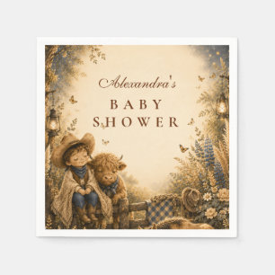 Botanical Boy Western Boho Baby Shower Napkin