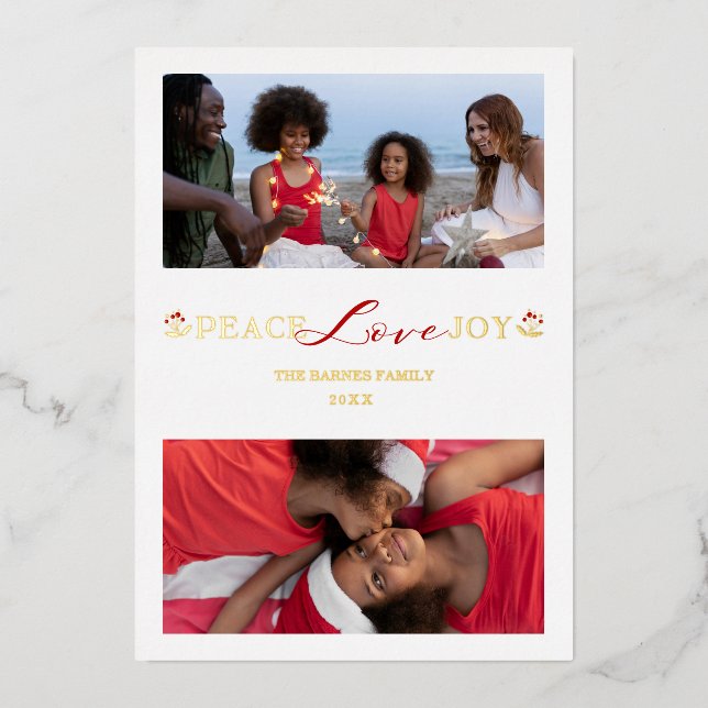 Botanical Branches Christmas Custom Photo Script  (Front)