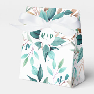 Botanical Branches watercolor theme Bright colors Favour Box