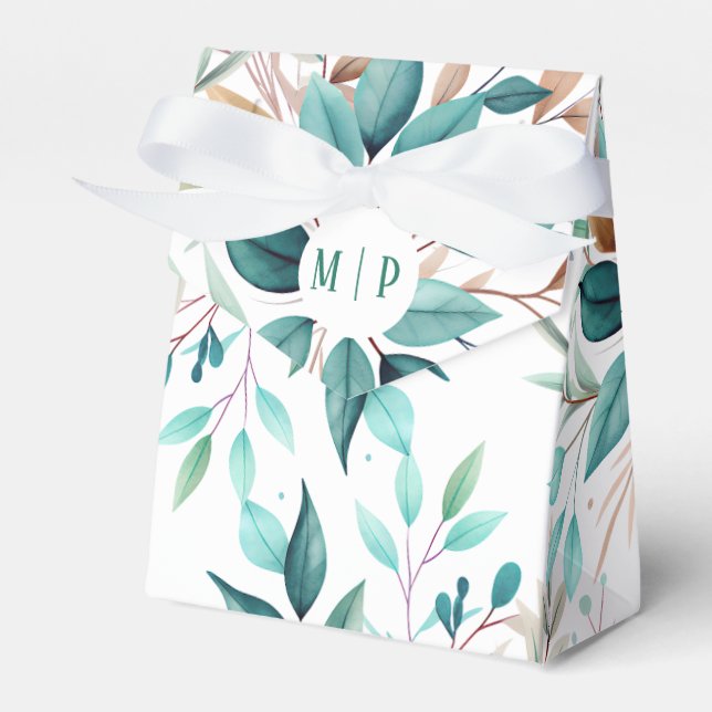 Botanical Branches watercolor theme Bright colours Favour Box (Front Side)