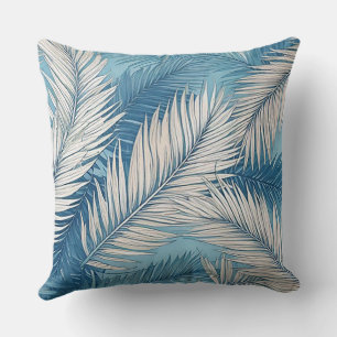Botanical Breeze Palm Fronds Throw Pillow