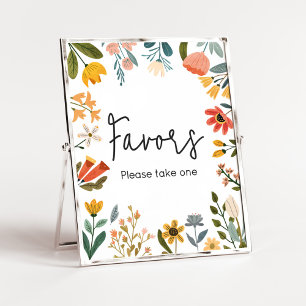 Botanical Bright Wildflower Baby Shower Favours Poster