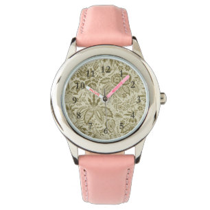 Botanical Brocade Toile Floral Green Sage Pattern Watch