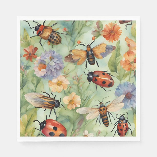 Botanical Bug Symphony Napkin (Front)
