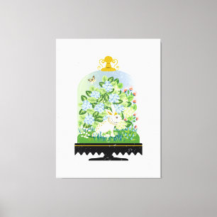 Botanical Bunny Rabbit Cloche 1 Canvas Print